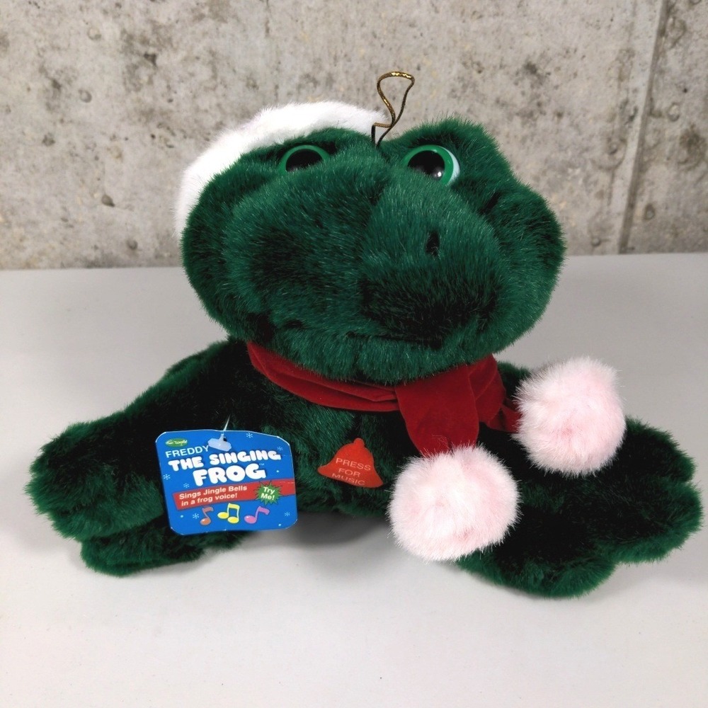 Freddy The Singing Frog Christmas Plush Fun World Holiday Musical Toy Vintage